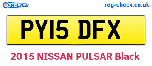 PY15DFX are the vehicle registration plates.