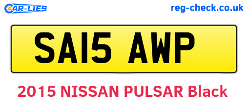 SA15AWP are the vehicle registration plates.