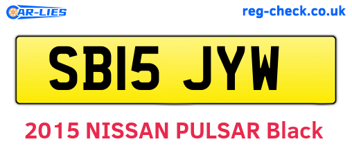 SB15JYW are the vehicle registration plates.
