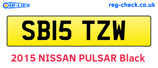 SB15TZW are the vehicle registration plates.
