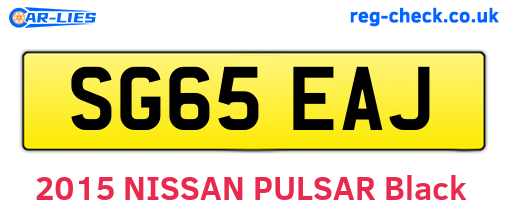 SG65EAJ are the vehicle registration plates.