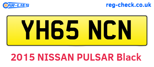 YH65NCN are the vehicle registration plates.