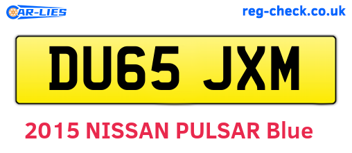 DU65JXM are the vehicle registration plates.