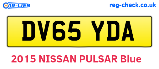 DV65YDA are the vehicle registration plates.