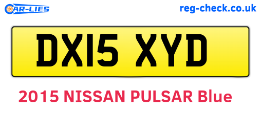 DX15XYD are the vehicle registration plates.