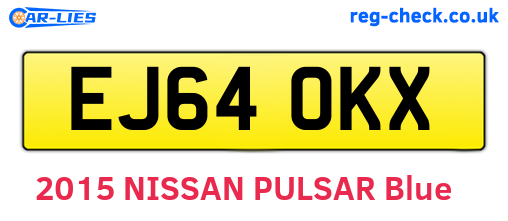 EJ64OKX are the vehicle registration plates.
