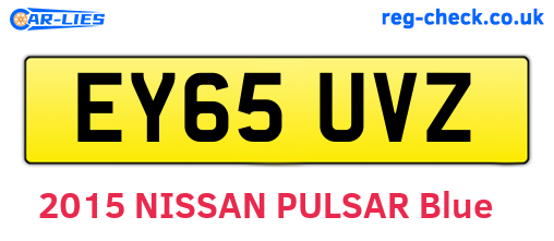 EY65UVZ are the vehicle registration plates.