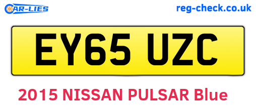 EY65UZC are the vehicle registration plates.
