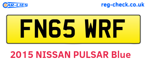 FN65WRF are the vehicle registration plates.