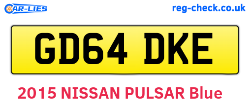 GD64DKE are the vehicle registration plates.