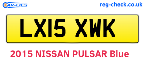 LX15XWK are the vehicle registration plates.