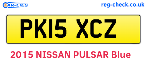 PK15XCZ are the vehicle registration plates.