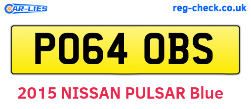 PO64OBS are the vehicle registration plates.