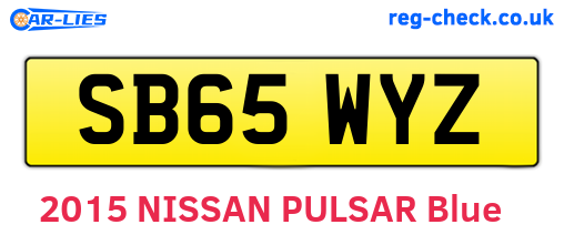 SB65WYZ are the vehicle registration plates.