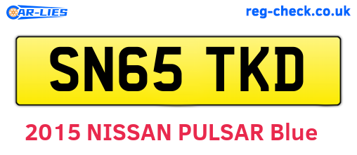 SN65TKD are the vehicle registration plates.