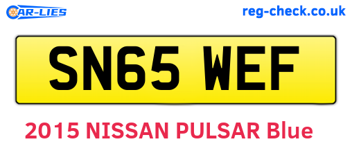 SN65WEF are the vehicle registration plates.