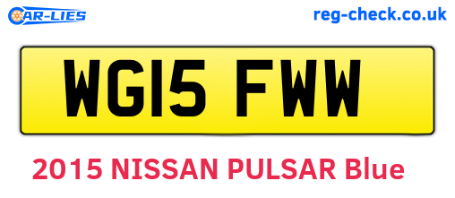 WG15FWW are the vehicle registration plates.