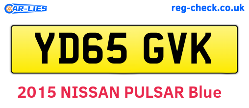 YD65GVK are the vehicle registration plates.
