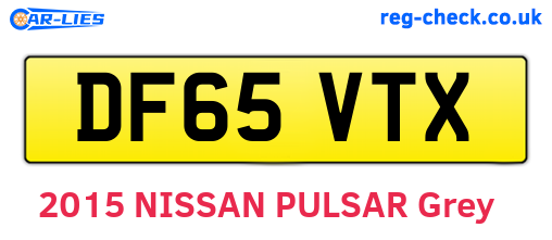 DF65VTX are the vehicle registration plates.
