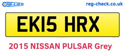 EK15HRX are the vehicle registration plates.