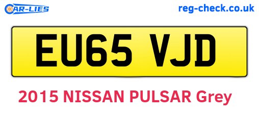EU65VJD are the vehicle registration plates.