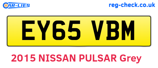 EY65VBM are the vehicle registration plates.