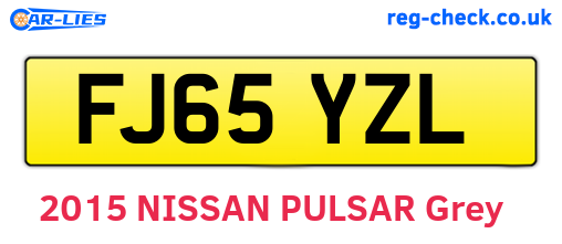 FJ65YZL are the vehicle registration plates.