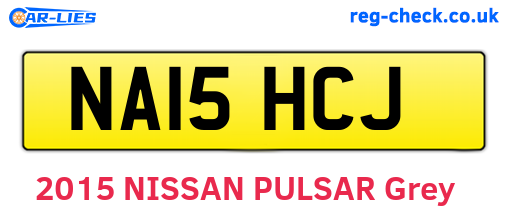 NA15HCJ are the vehicle registration plates.
