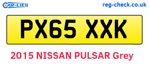 PX65XXK are the vehicle registration plates.