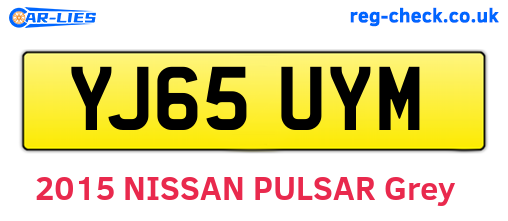 YJ65UYM are the vehicle registration plates.