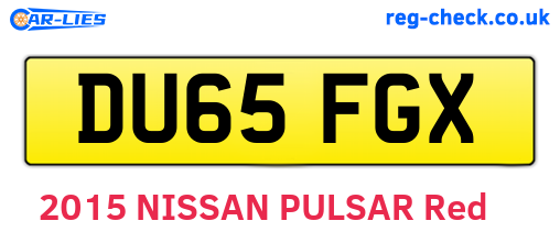 DU65FGX are the vehicle registration plates.