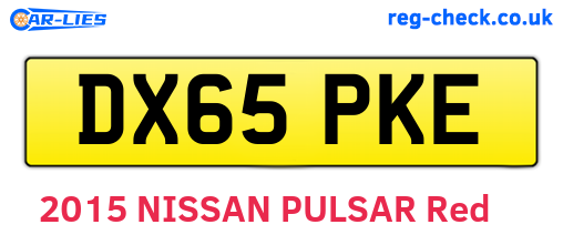 DX65PKE are the vehicle registration plates.