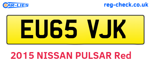 EU65VJK are the vehicle registration plates.