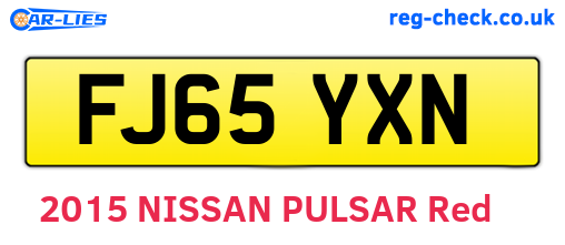 FJ65YXN are the vehicle registration plates.