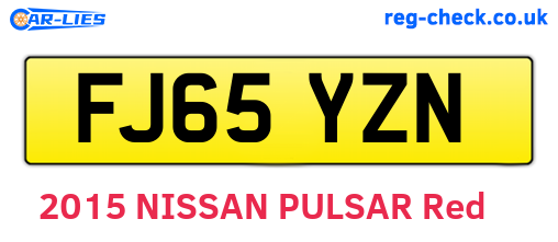 FJ65YZN are the vehicle registration plates.