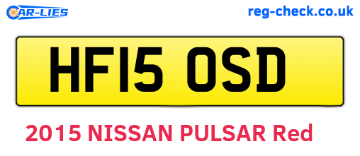 HF15OSD are the vehicle registration plates.