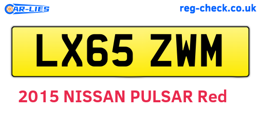 LX65ZWM are the vehicle registration plates.
