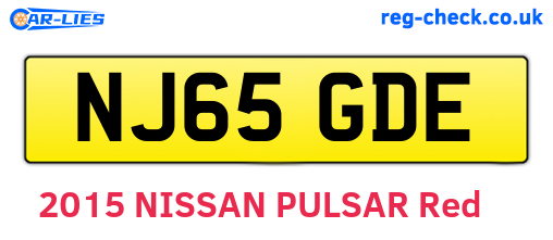 NJ65GDE are the vehicle registration plates.