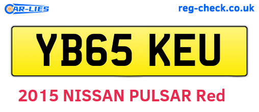 YB65KEU are the vehicle registration plates.