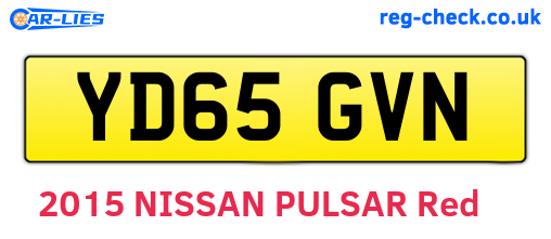 YD65GVN are the vehicle registration plates.