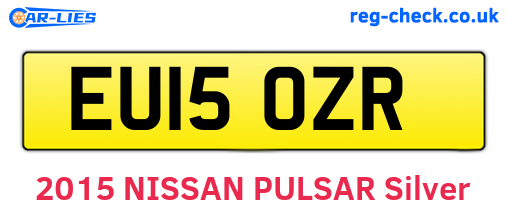 EU15OZR are the vehicle registration plates.