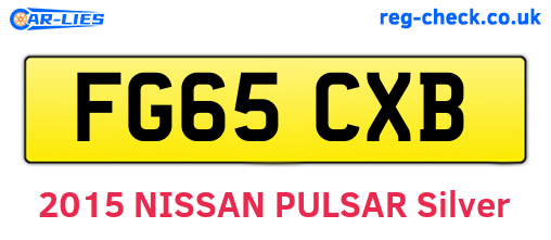 FG65CXB are the vehicle registration plates.