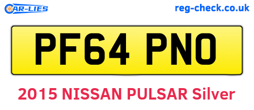 PF64PNO are the vehicle registration plates.
