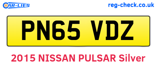 PN65VDZ are the vehicle registration plates.