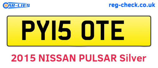 PY15OTE are the vehicle registration plates.