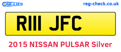R111JFC are the vehicle registration plates.