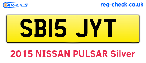 SB15JYT are the vehicle registration plates.