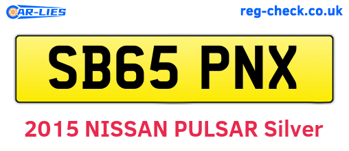 SB65PNX are the vehicle registration plates.