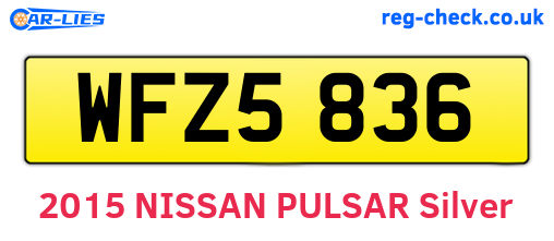 WFZ5836 are the vehicle registration plates.