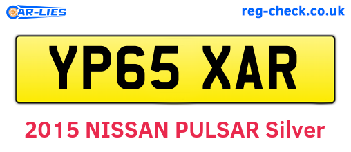 YP65XAR are the vehicle registration plates.